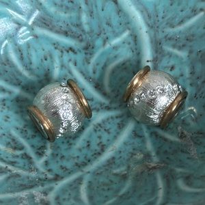 Brighton Vintage Retired Silver & Gold Beads (Bundle of 2) Super Shiny